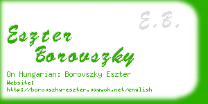 eszter borovszky business card